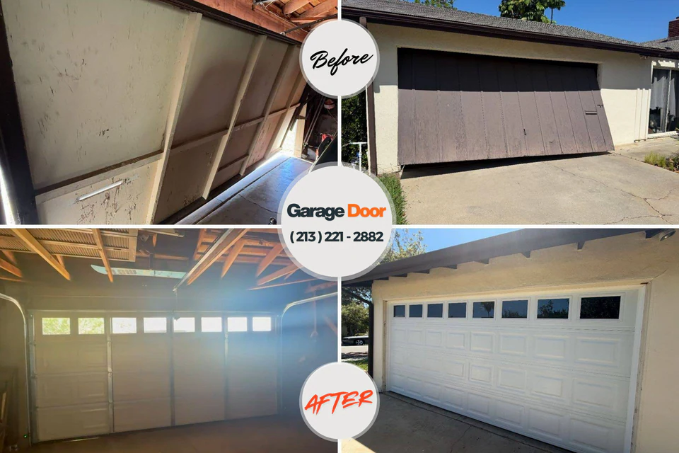Before and after: garage door repair Center Point, NM